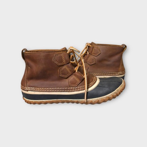 Sorel Women's Out n About Duck Boots 6 Classic Oiled Leather Brown Waterproof - Picture 6 of 8